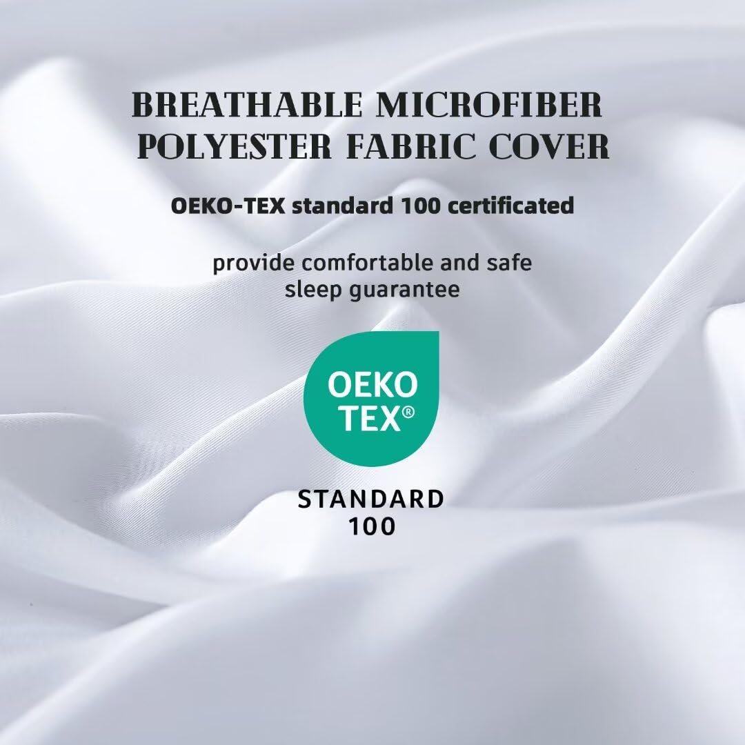 DOWNCOOL Comforters Oversize King Size, White All Season Duvet, Lightweight Quilt, Down Alternative Hotel Comforter with Corner Tabs (White, Oversize King 116x98 Inches)