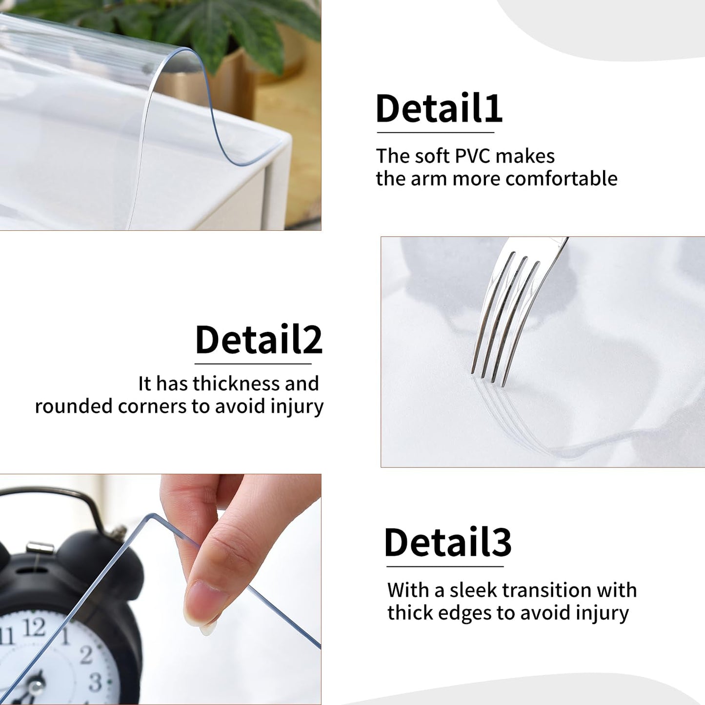 LBJFYHJN Clear Desk Mat, Non-Slip PVC Desk Protector Mat with Round Edge, Heat Resistant & Waterproof Clear Desk Writing Mat for Home and Office (63"*23.6")