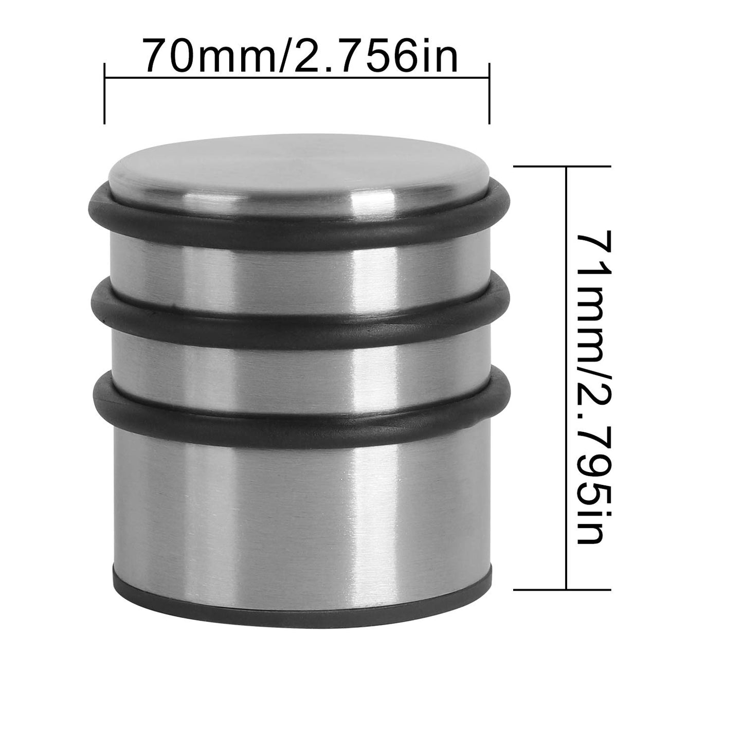 KINJOEK 4 Packs Heavy Duty Door Stopper, Solid Steel Door Stop No Need to Drill, Surrounded with Protective Rubber Bands Anti-Slip Door Wedge for Office, Home, Garage, Laundry Door