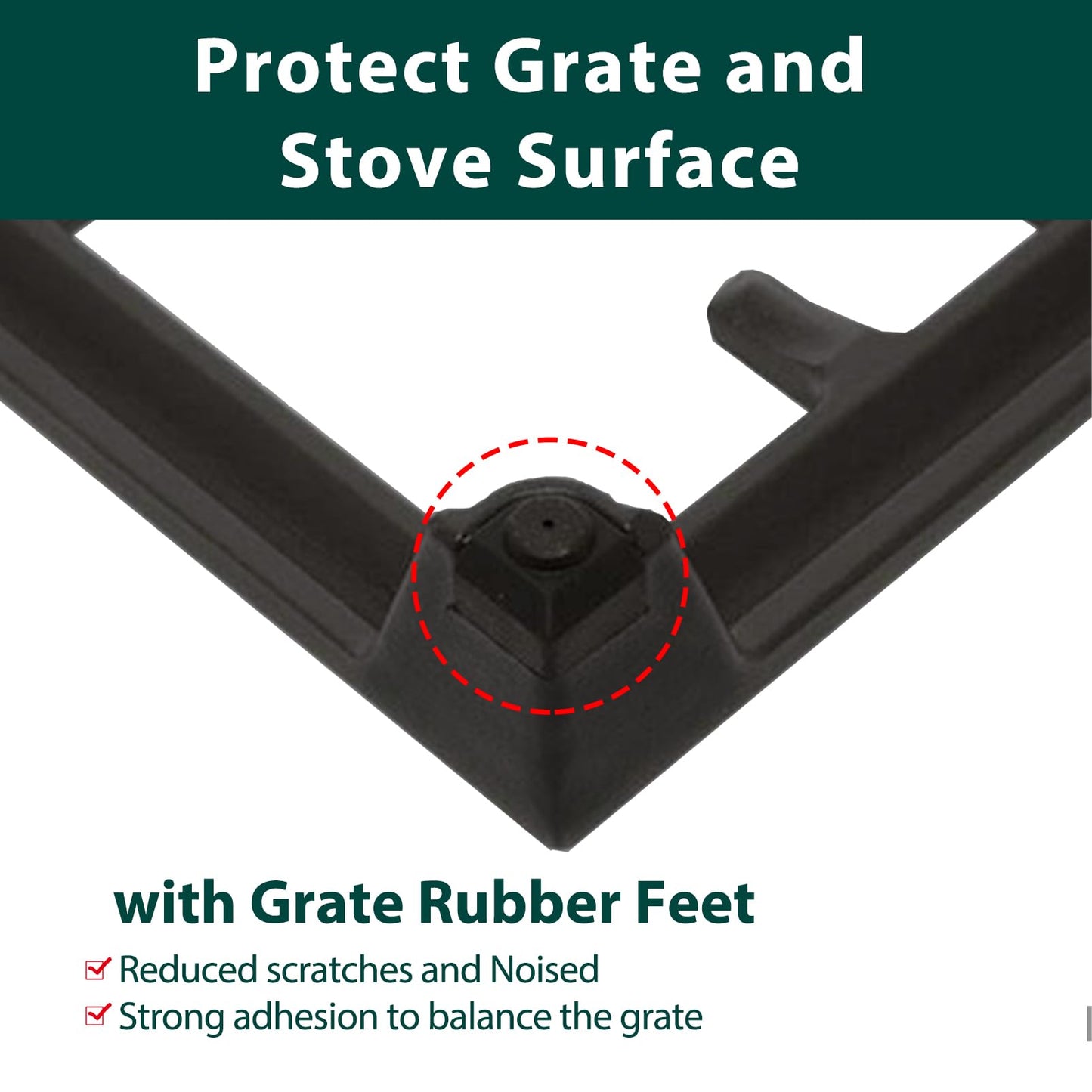 16 Pcs W11550692 Grate Rubber Feet Stove Replacement Parts for Whirlpool Kitchenaid Jennair Maytag Gas Range Stove Bumpers Feet JGCP436HM00 JGCP436HL00 Burner Cooktop Grates Foot Rubber Pads Kit