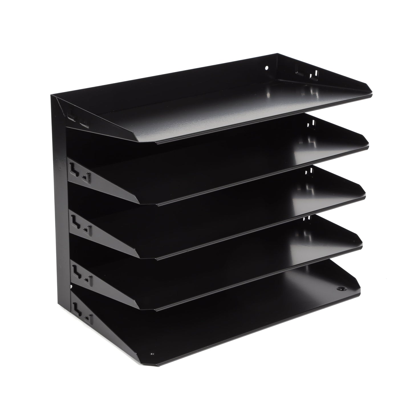Huron Desktop Horizontal 5-Slot Legal File Binder Organizer Storage Letter Tray, Black Commercial Grade Steel