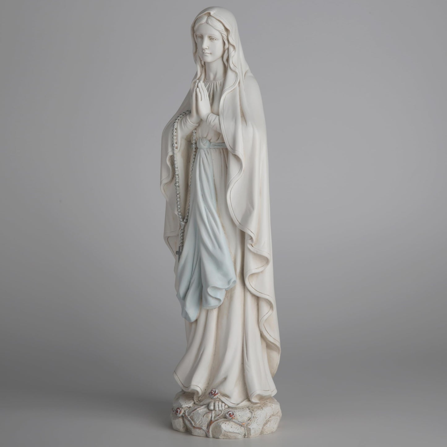 BC Catholic Our Lady of Lourdes Statue, Blessed Virgin Mary Figure, Holy Mother Mary Décor for Indoor Home or Outdoor Yard Patio Lawn Hallway Religious Gift 14.5" H, Handmade by Buildclassic