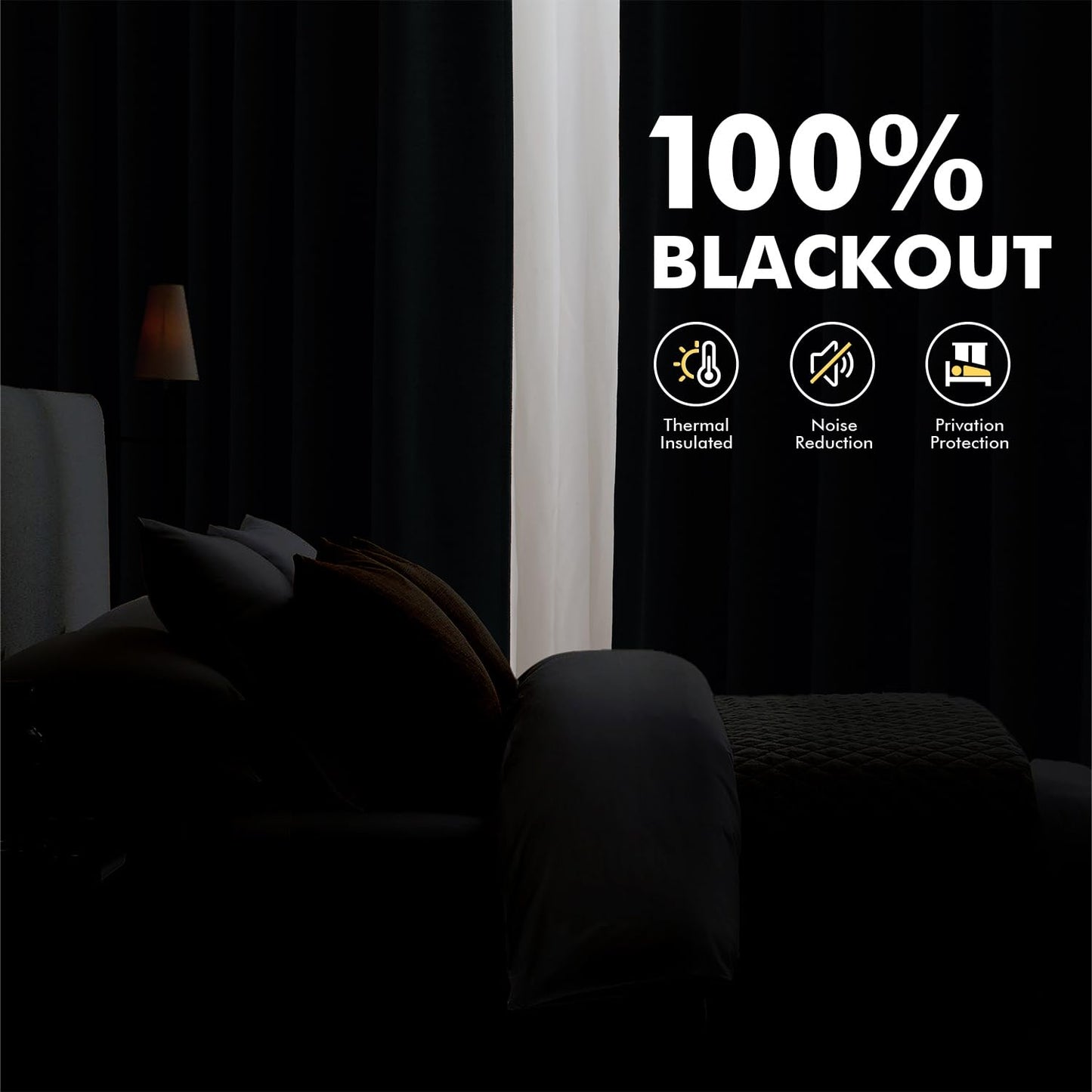 MIULEE 90 Inch Long 100% Blackout Linen Curtains for Bedroom, Ivory Solid Luxury Decor Thermal Insulation Room Darkening Drapes for Living Room Nursery Back Tab Rod Pocket 42 x 90 Inches, 2 Panels