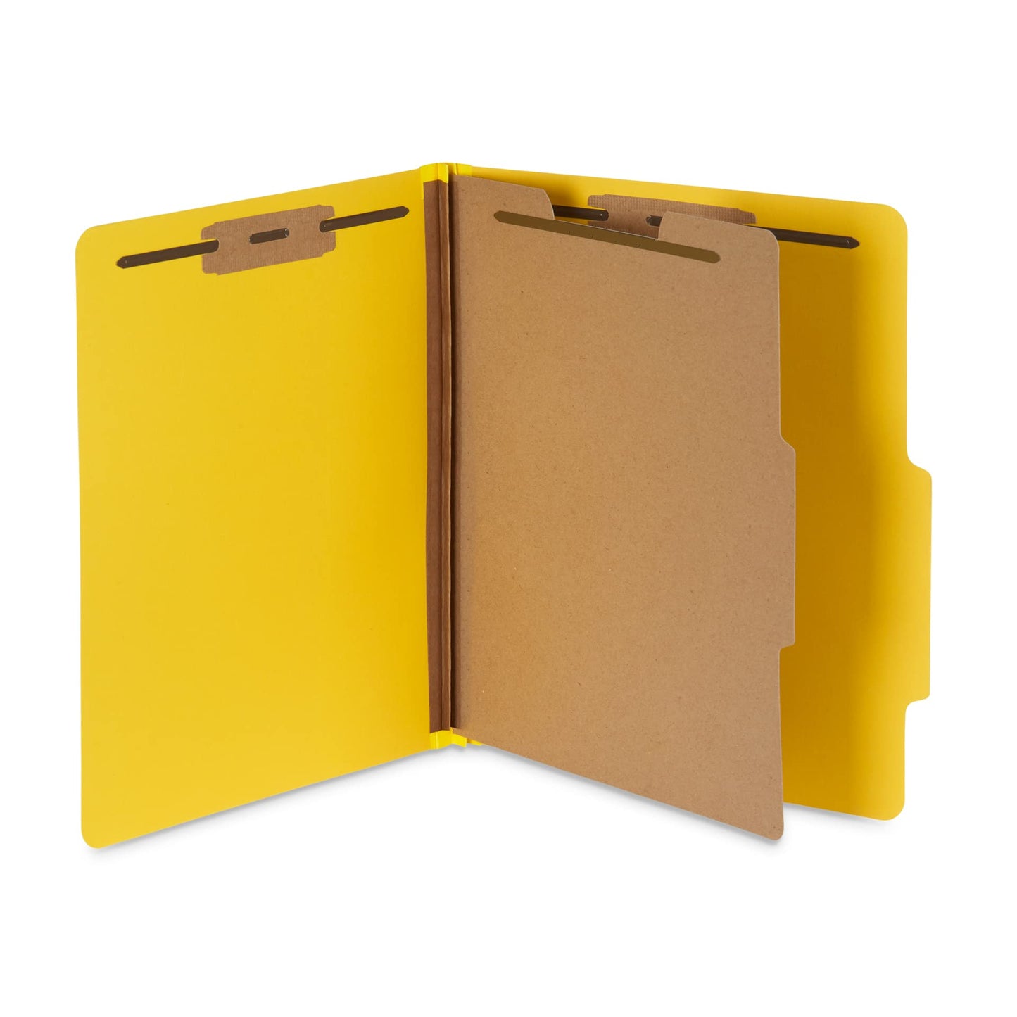 10 Blue Summit Supplies Classification Folders, 1-Divider, Letter Size, Yellow, with 2 Inch Expansions, Durable 2 Prong Design for Organizing Standard Medical Files & Office Reports, 10 Pack