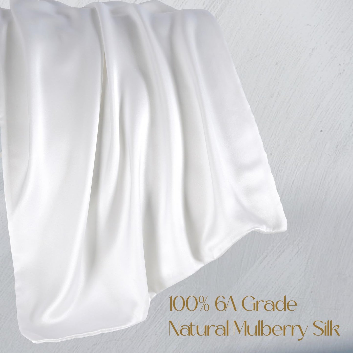 ZIMASILK 100% Pure Mulberry Silk Pillowcase 2 Pack, Soft and Smooth,Both Sides Premium Grade 6A Silk,600 Thread Count,with Hidden Zipper (Queen 20''x30'',White)