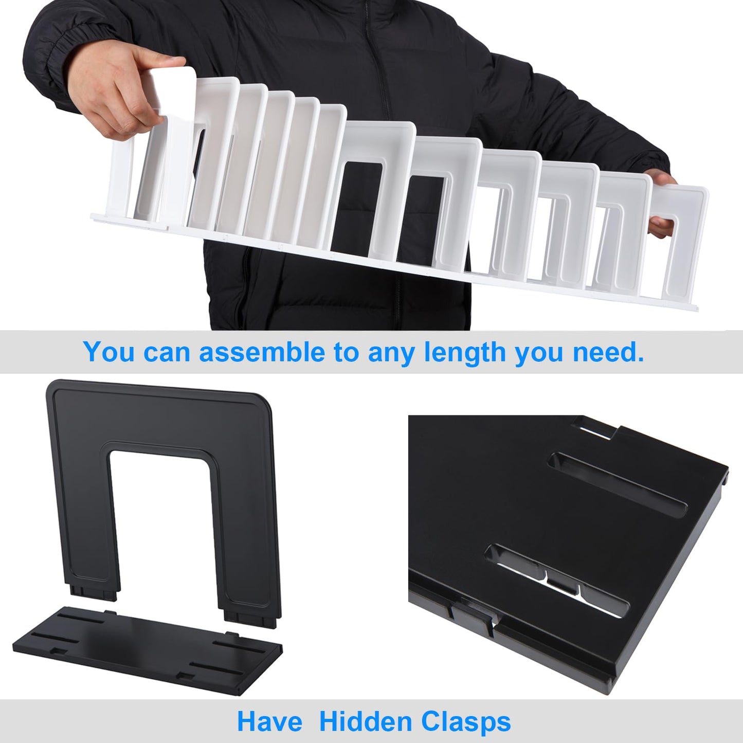 LuluEasy Translucent Frosted Adjustable Vertical File Sorter Sturdy Plastic Expandable Upright File Holder, Desktop Binder Organizer, School Office Book File Organizer, Assemble Easily Endlessly