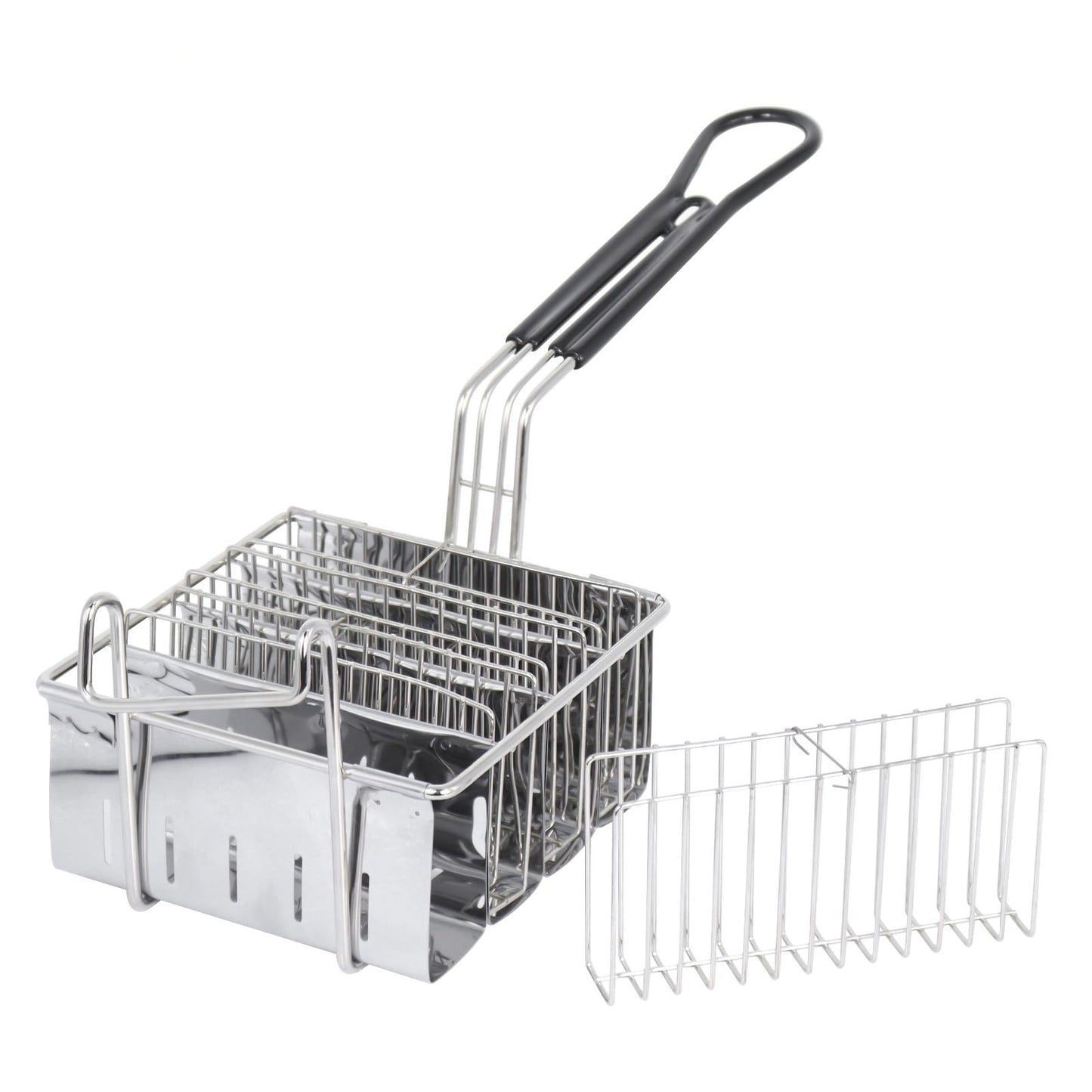 4 Shells Taco Fryer Basket Stainless Steel Taco Fryer Holds Kitchen Deep Fry Basket with Handle Flat Bottom Frying Shell Mold