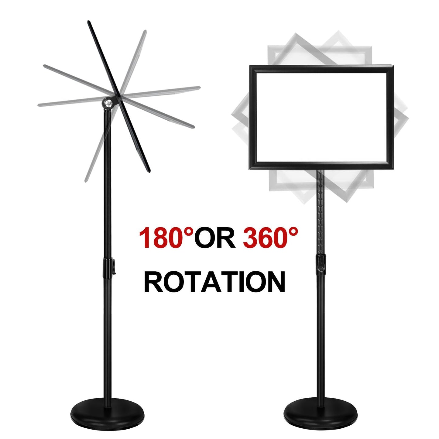 IN WHICH BAY Poster Stand Holder Floor Sign Stands Advertising Display Stand-Oriented Signage Mall Shopping Guide Billboard Wedding Signs Meeting Poster Signs (Black, 11x17inches)