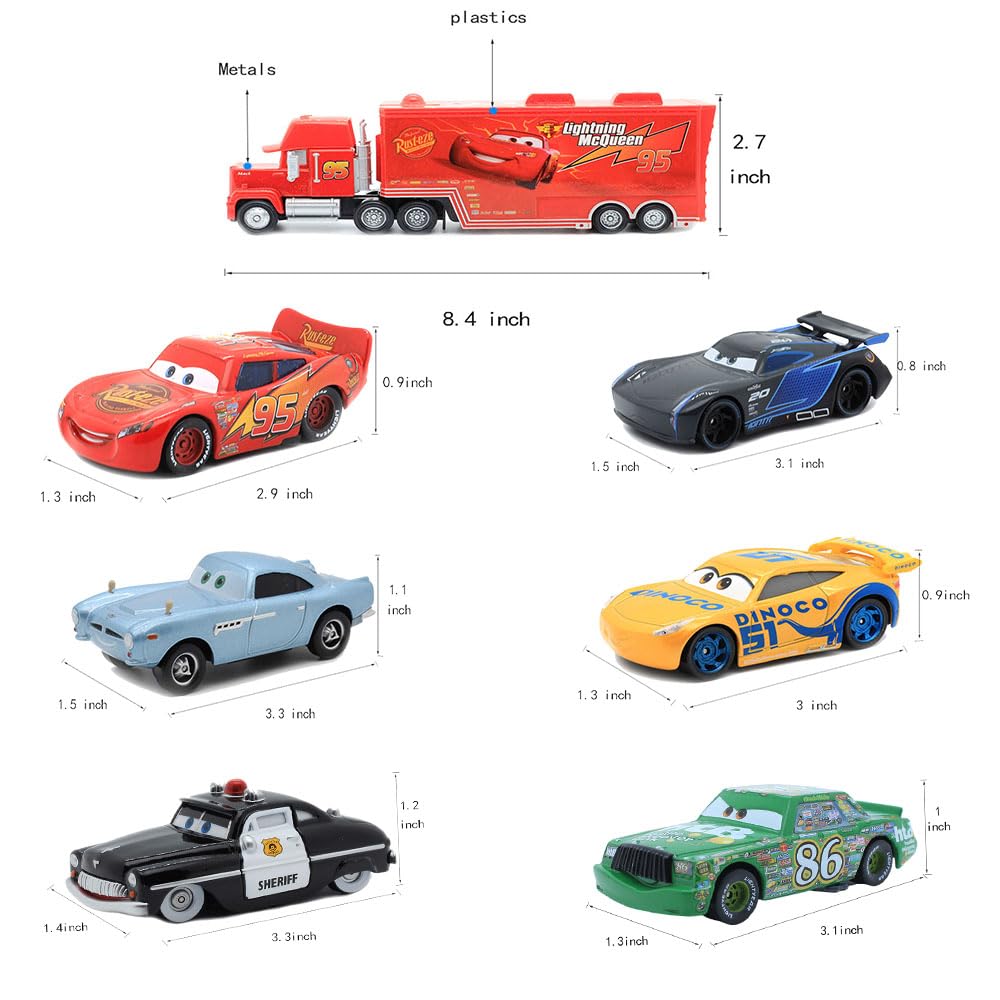15 Pcs Car 2 3 Toys, Movie Diecast Car, Extremely Ritualistic Gift Sets for Children, Birthday Gifts for Children Over 3 Years Old