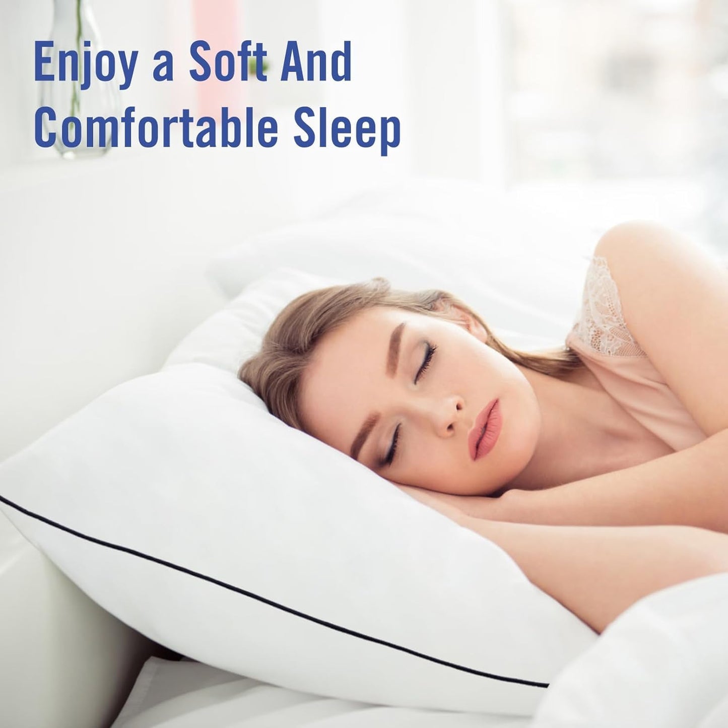 Vorouhals Hotel Collection Bed Pillows for Sleeping 4 Pack King Size Cooling Pillows Set of 4 for Back, Stomach or Side Sleepers, Super Soft Down Alternative Microfiber Filled Pillows