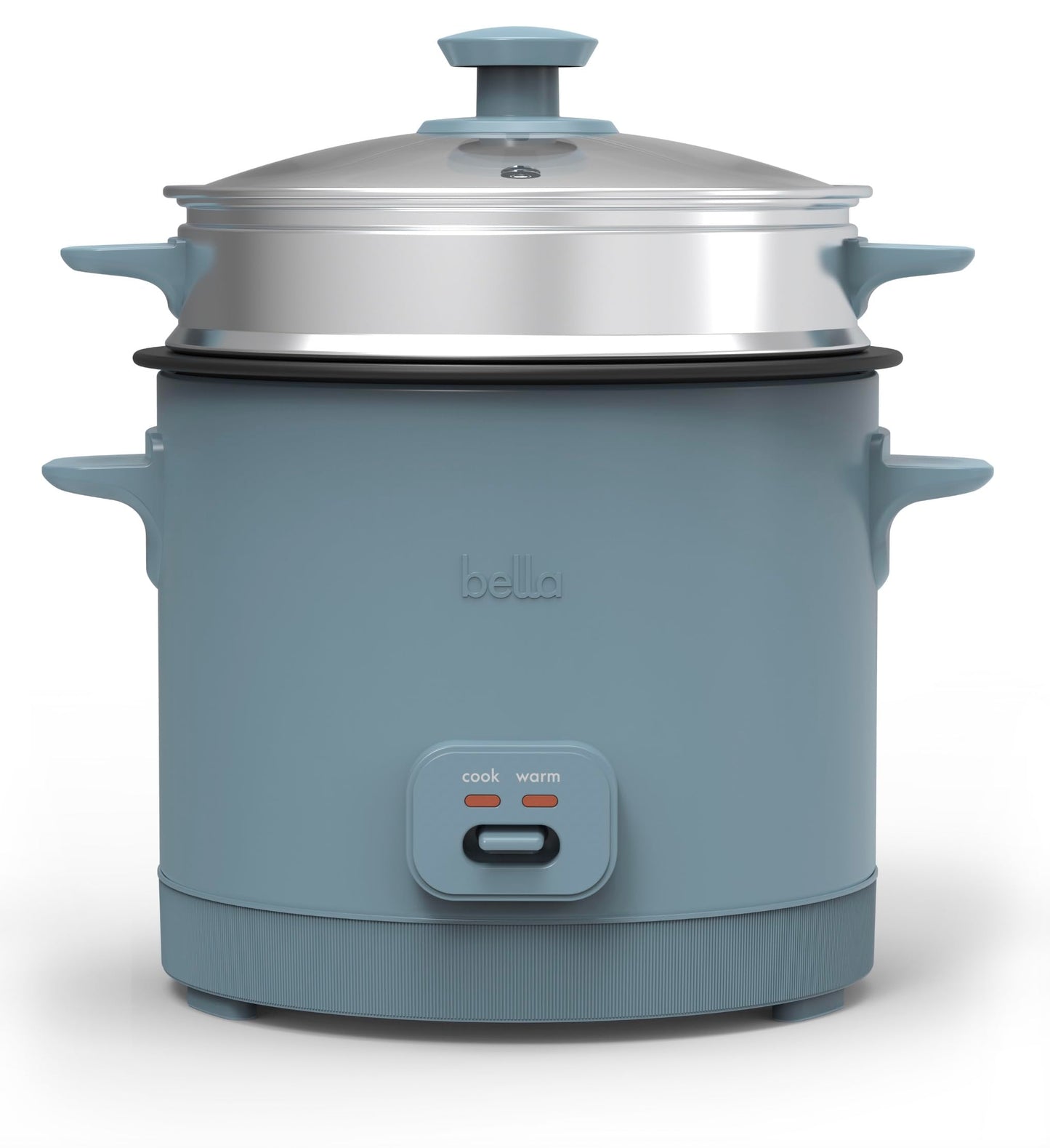 bella 16 Cup Rice Cooker with Steamer, Dishwasher Safe Steaming Basket, Rice Paddle and Measuring Cup, Removable Nonstick Cooking Bowl, Automatic Keep Warm Function, 400 Watt, Surf
