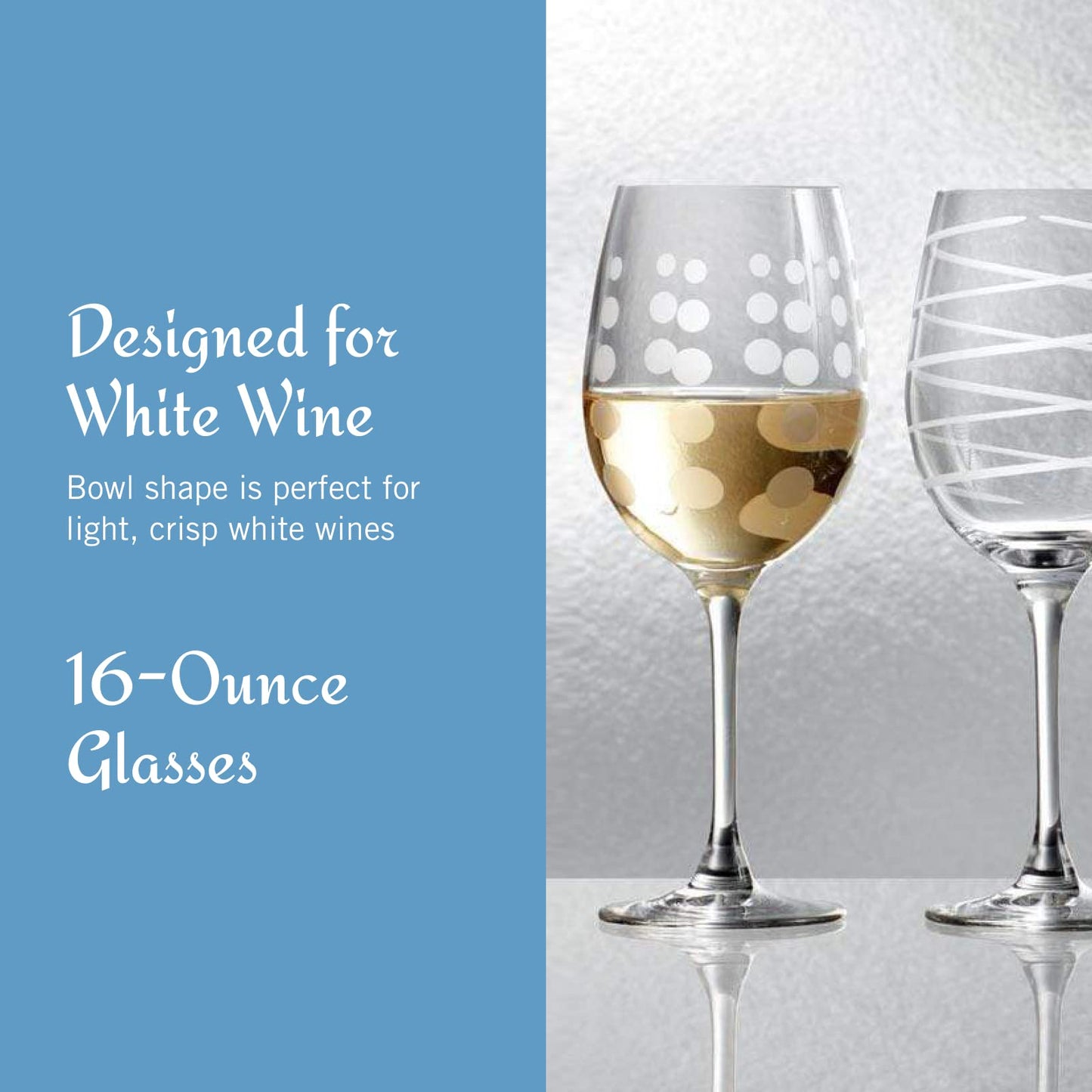Mikasa Cheers White Wine Glasses Set of 4, 16-Ounce Elegant Glassware, Durable and Dishwasher Safe, Perfect for Everyday or Entertaining
