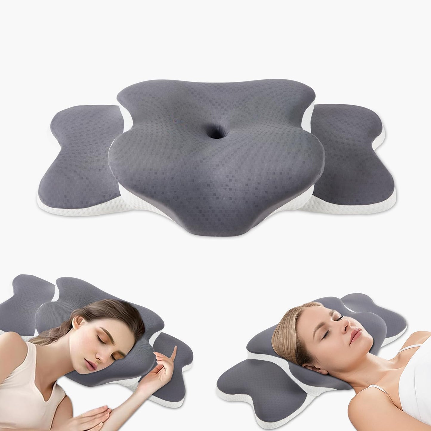 Ergo Pillow for Sleep Apnea, Neck Pain, and Snoring Relief | Cervical Neck Pillow for Side Sleepers | Orthopedic Memory Foam with Ergonomic Support