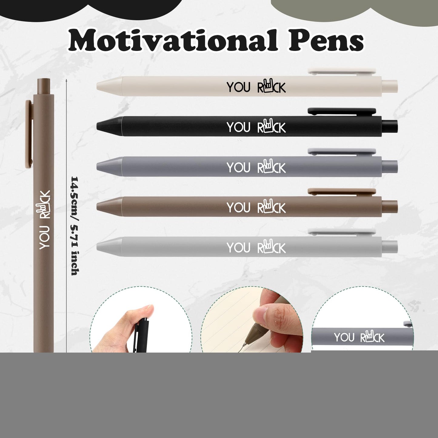 Sayglossy 50 Set Teacher Appreciation Inspirational Gifts Bulk You Rock Gifts Pens Sets Motivational You Rock Ballpoint Pens Keychain Bookmark Office Gift for Team Employee Staff Nurse Appreciation