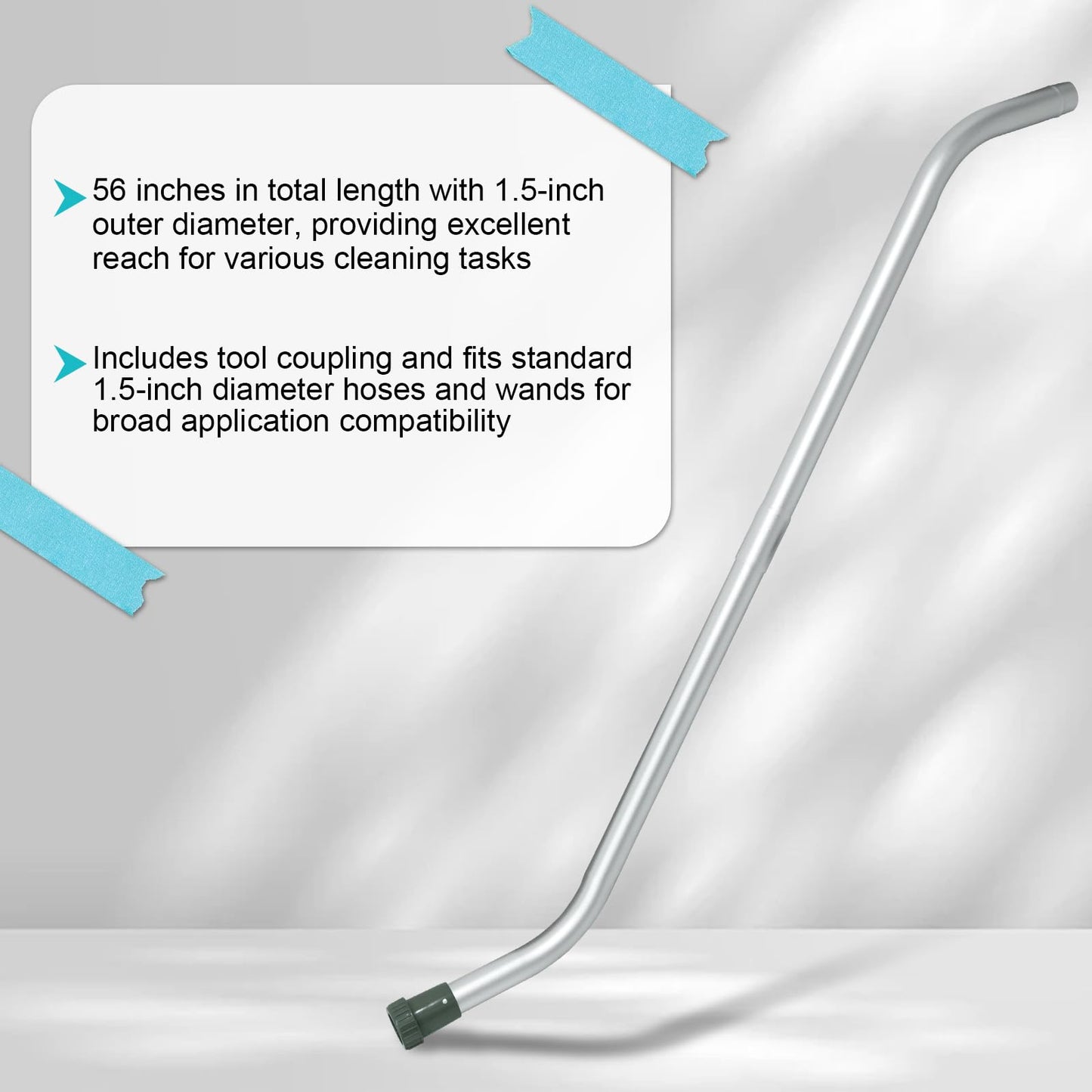 2-Piece Aluminum Vacuum Wand, 56-Inch, Button Lock Design, Replacement for ProTeam 101338, Compatible with Sanitaire, ProTeam, Tennant, Sandia, Mercury, Karcher, vilfisk, Mosquito, Hawke Vacuums
