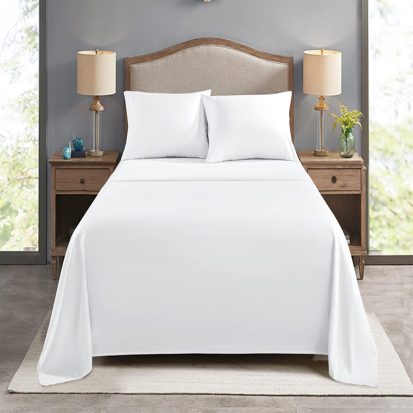 FreshCulture Twin Flat Sheets Only, Pack of 6, Soft Microfiber Bedding Sheets for Home, Salons, Hotels, Bulk Flat Sheets Only Twin Size (White)