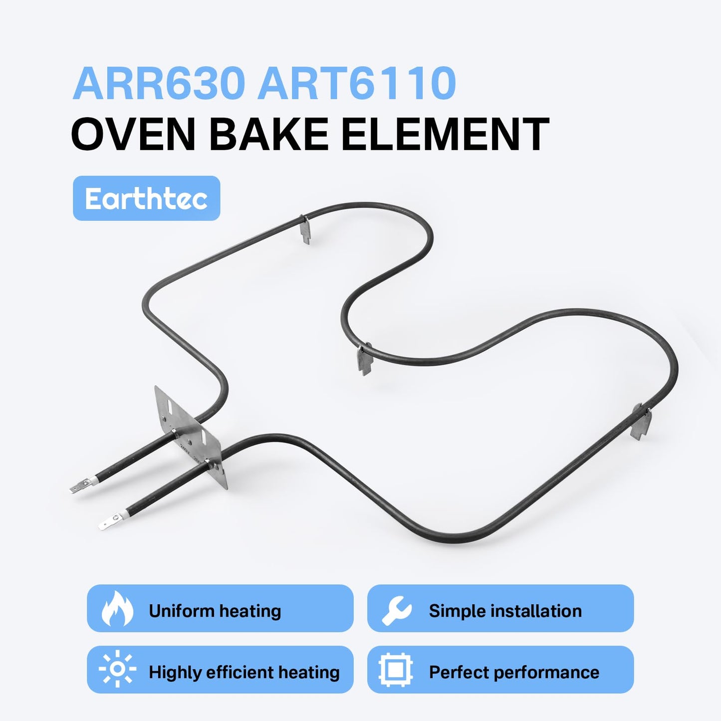 Oven Bake Element Fits for Amana Whirlpool ARR630 ART6110 77001094 WP77001094 CH5910 Oven Heating Element Replacement 8190056 AP4104297 AP6011444