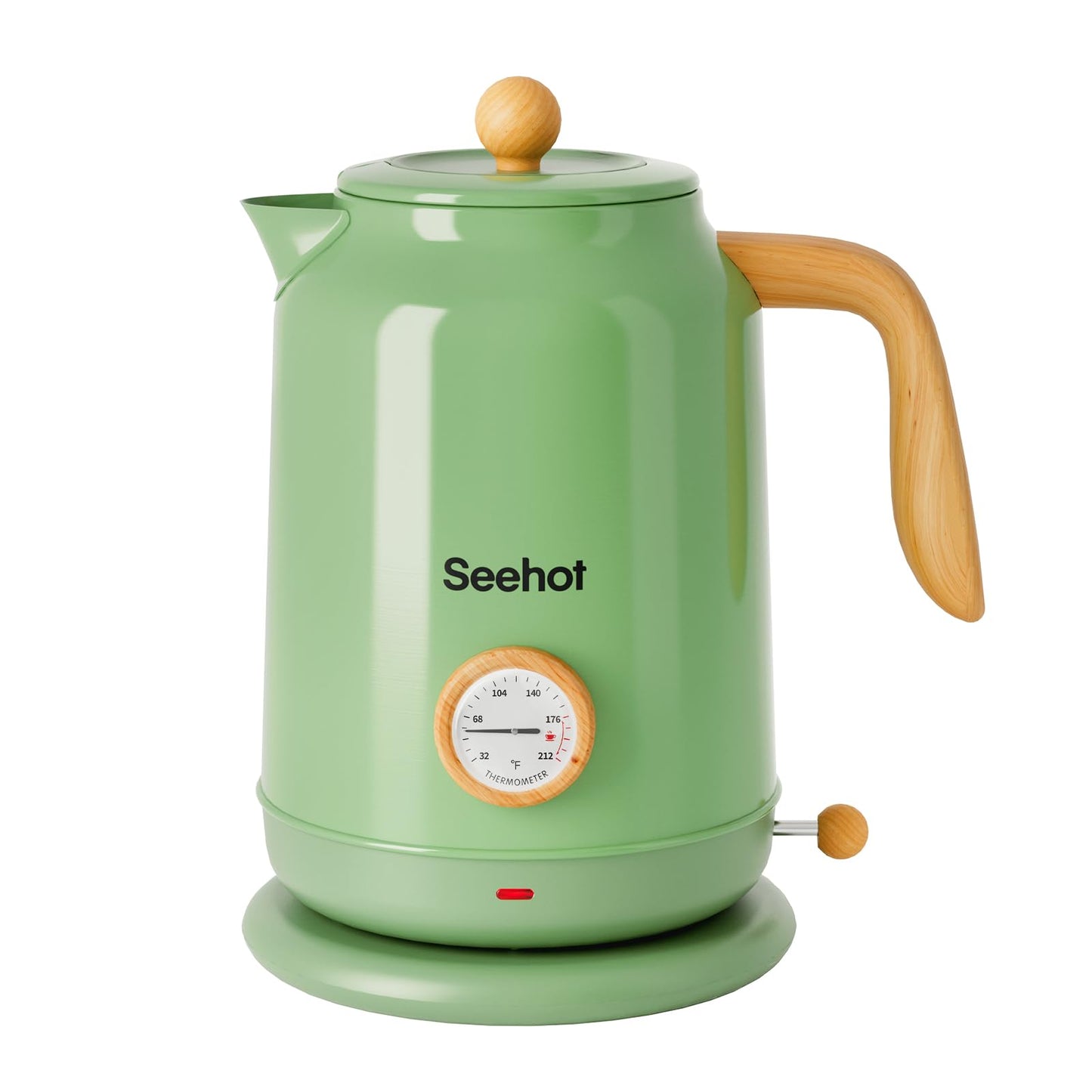Seehot® 1.7L (57.oz) Electric Kettle with Thermometer, 1200W Large Electric Tea kettle with 304 Stainless Steel,Auto shut off,Hot water kettle Electric for Home,Office,Kitchens-Green