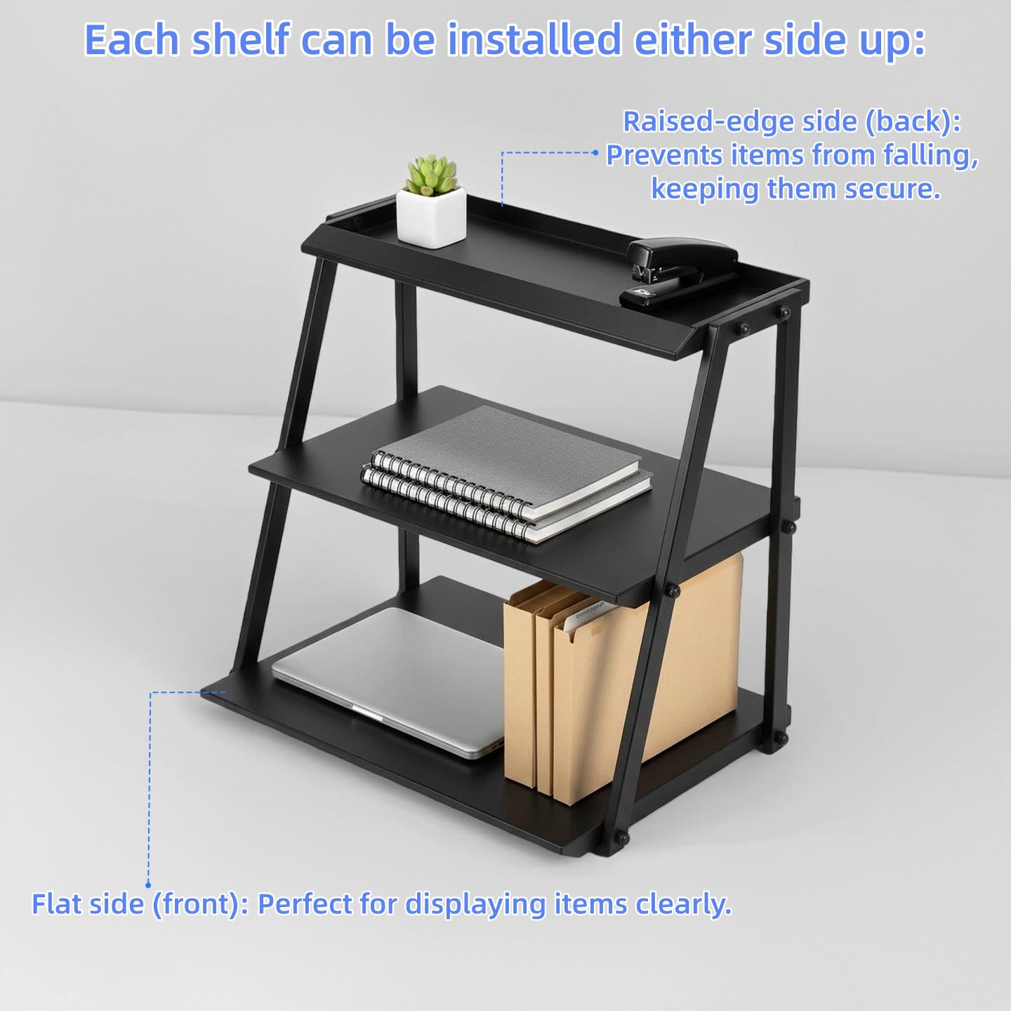 WWN 3-Tier Candy Display - Multi-Functional Counter Snack & Chip Holder for Stores - Cupcake Display Stand (Black)