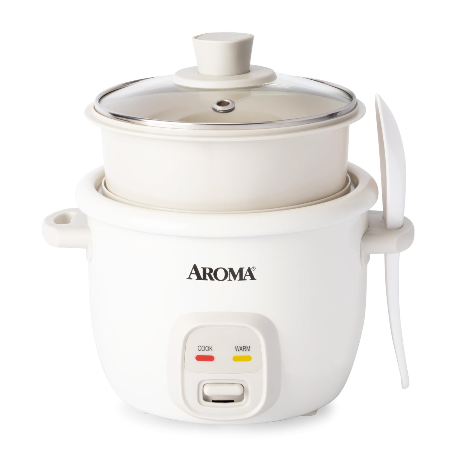 AROMA® CoreCoat Rice Cooker with Pop-Up Food Steaming Basket (4 Cups Cooked, 2 Cups Uncooked, 1 Qt)
