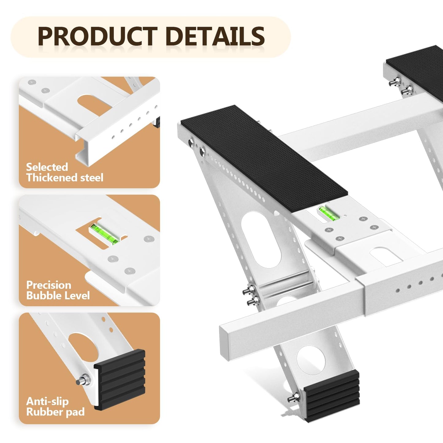 CZMIYRPY Window AC Bracket Air Conditioner Support Bracket No Drilling Heavy Duty AC Brackets for Windows Fit Single and Double-Hung Windows Hold Up to 220lbs