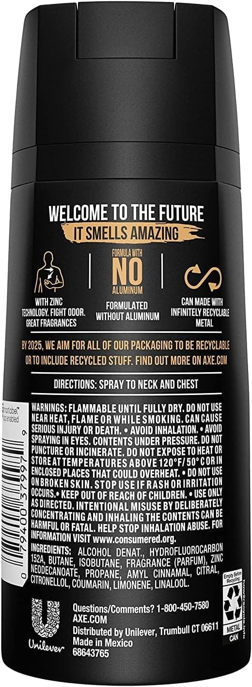 12 AXE body spray deodrant Anit-Aerspirant (12X 150 ml/5.07 oz, Mix within the available kinds)