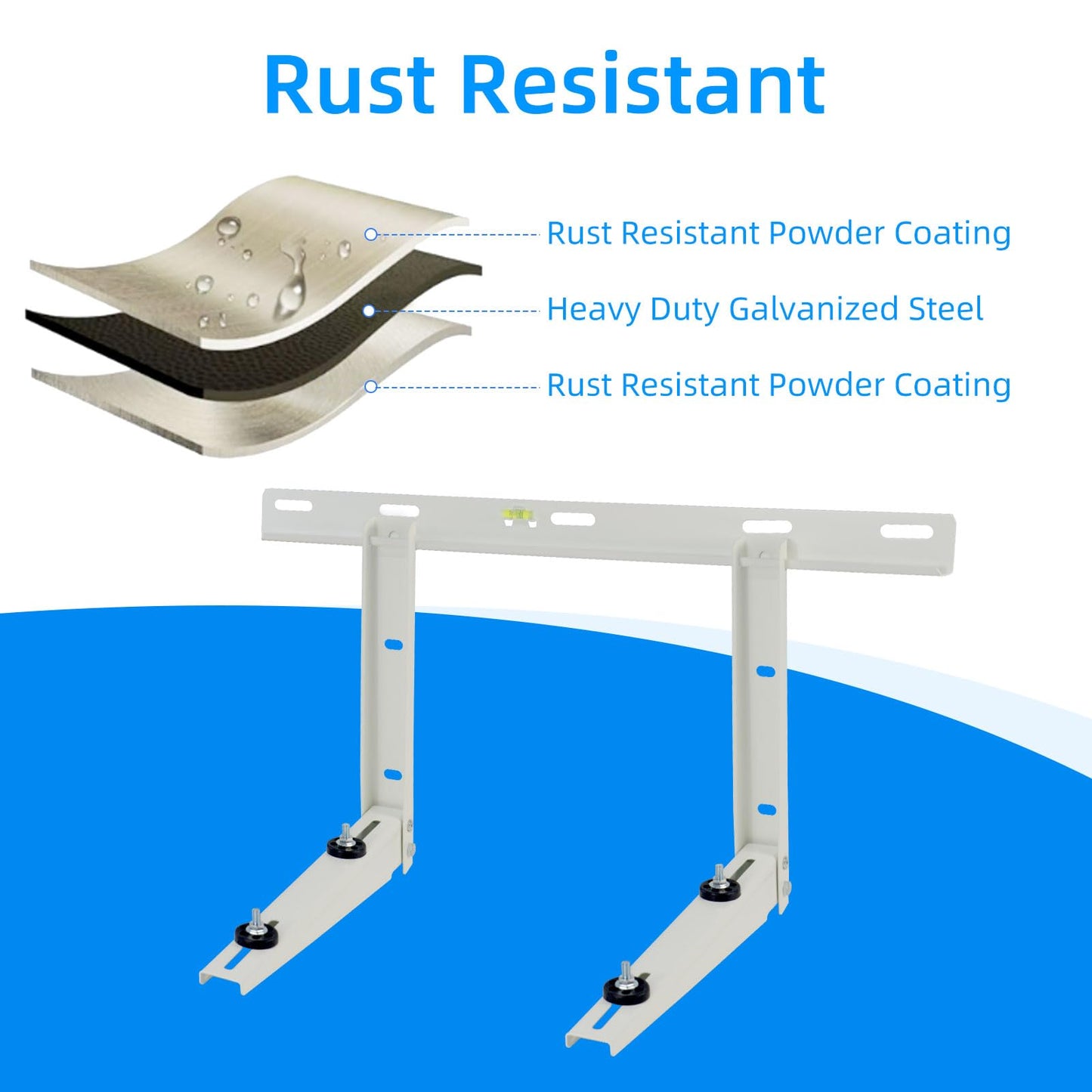 Qualward Mini Split Wall Mounting Bracket for Universal Ductless Air Conditioners, Heavy Duty Support Bracket for AC, Heat Pumps Compressors 7000-18000 BTU