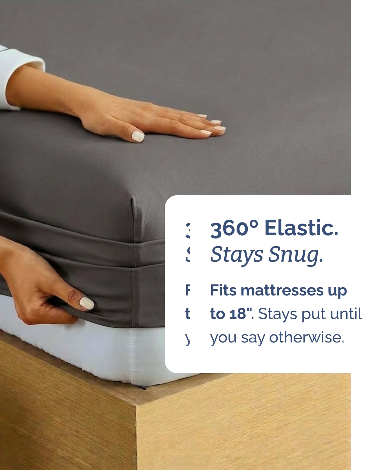 100% Rayon Derived From Bamboo - Bamboo Sheets Queen Size - Cooling Sheets for Queen - Soft, Breathable & Hotel Luxury Bedding - 1 Flat & 1 Fitted & 2 Pillowcases w/ 18 Inch Deep Pockets - Dark Grey