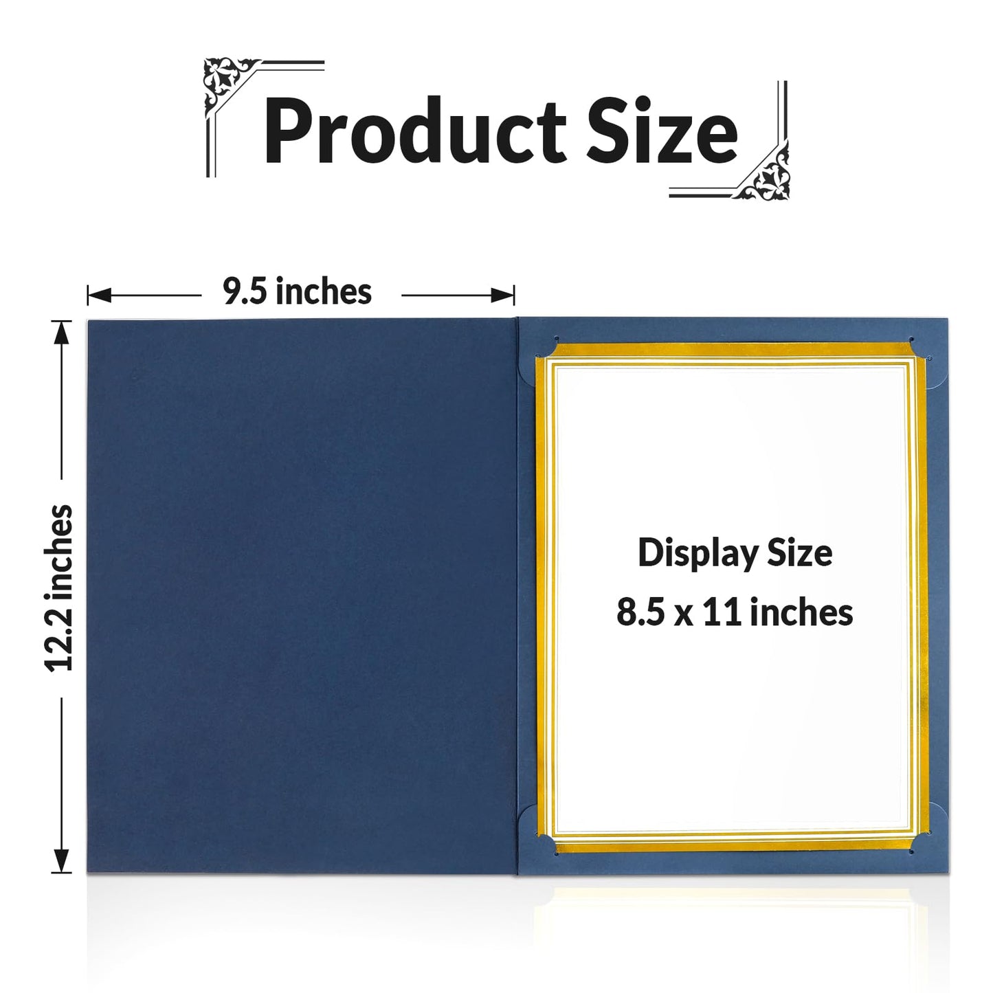 50 Packs Certificate Holders, Navy Blue Diploma Holders, Certificate Covers with Gold Foil Border for Letter Size 8.5 x 11 Award Certificates, Diploma and Documents