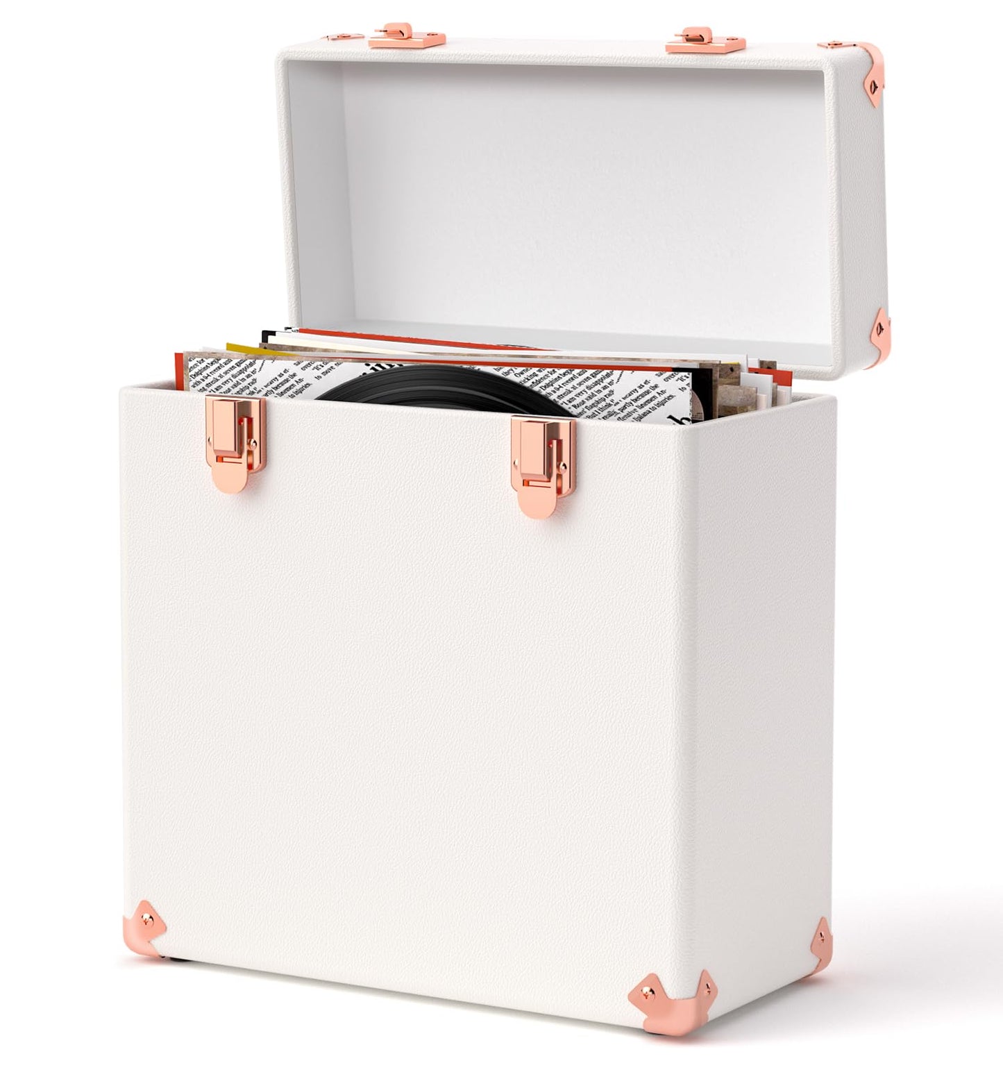 Vinyl Storage and Carrying Case - Waterproof LP Caddy, Dustproof Portable Organizer, Collector's Showcase - Holds 50 7-12 Inch Records - Ideal for Theater Rooms and Rare Collections