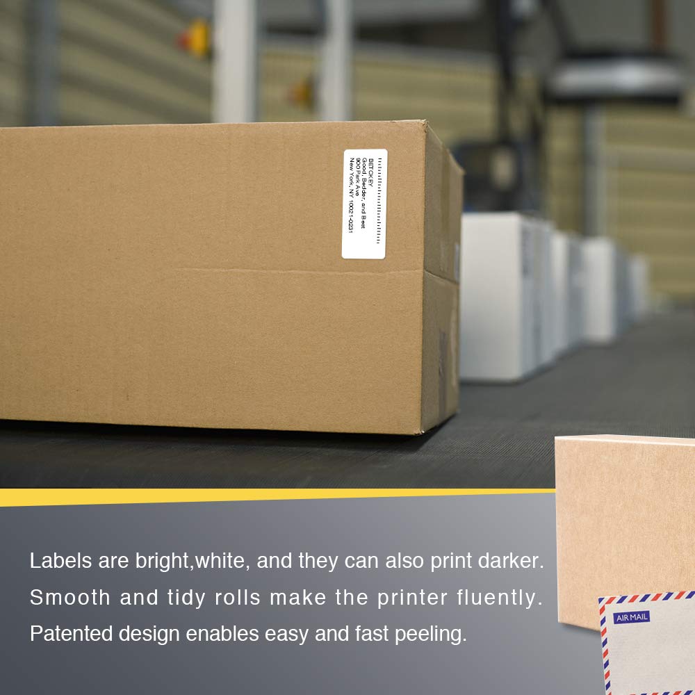 BETCKEY - 2.5" x 1" (64 mm x 25 mm) Multipurpose & Barcode Labels Compatible with Zebra & Rollo Label Printer,Premium Adhesive & Perforated [10 Rolls, 13800 Labels]