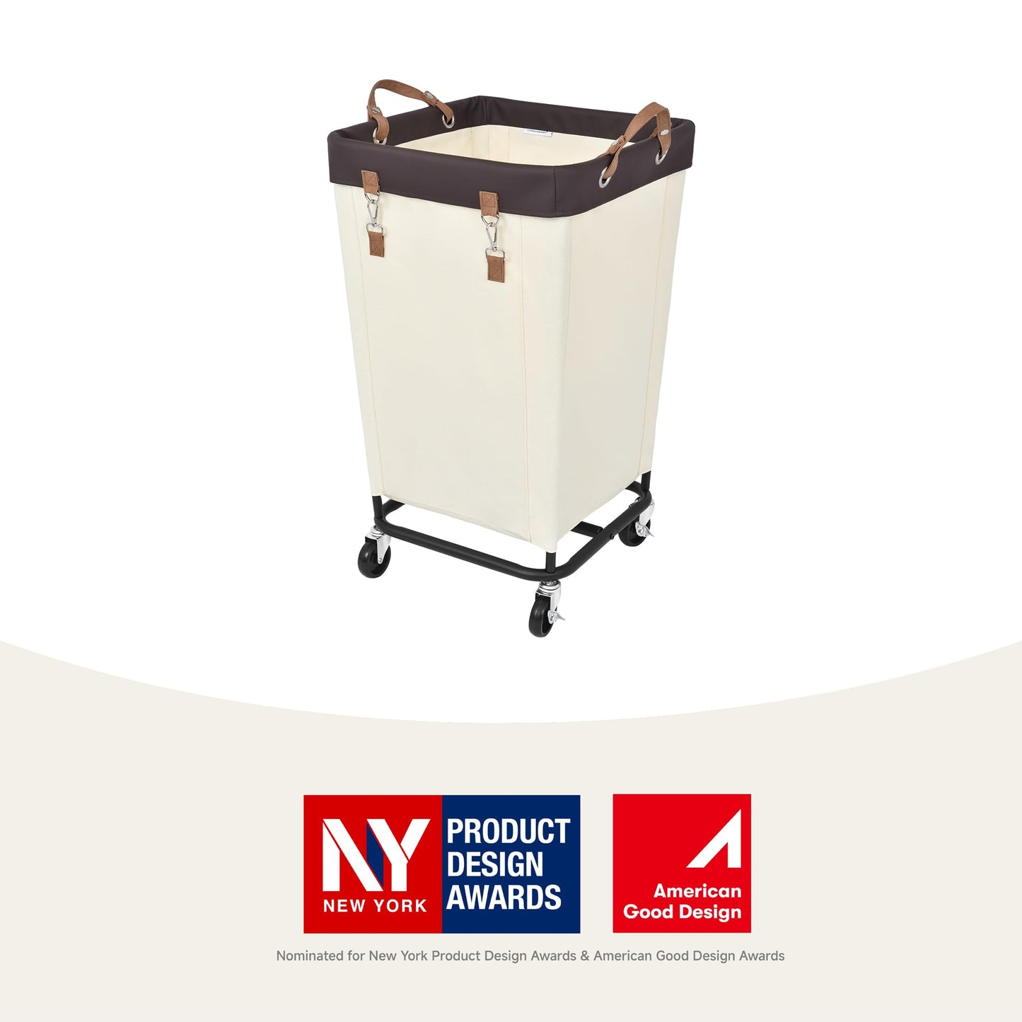 StorageWorks 160L Laundry Basket with Wheels, Large Rolling Hampers for Clothing Organizer, Dirty Clothes Basket for Hotel, Home, Closet, Dorm, Beige