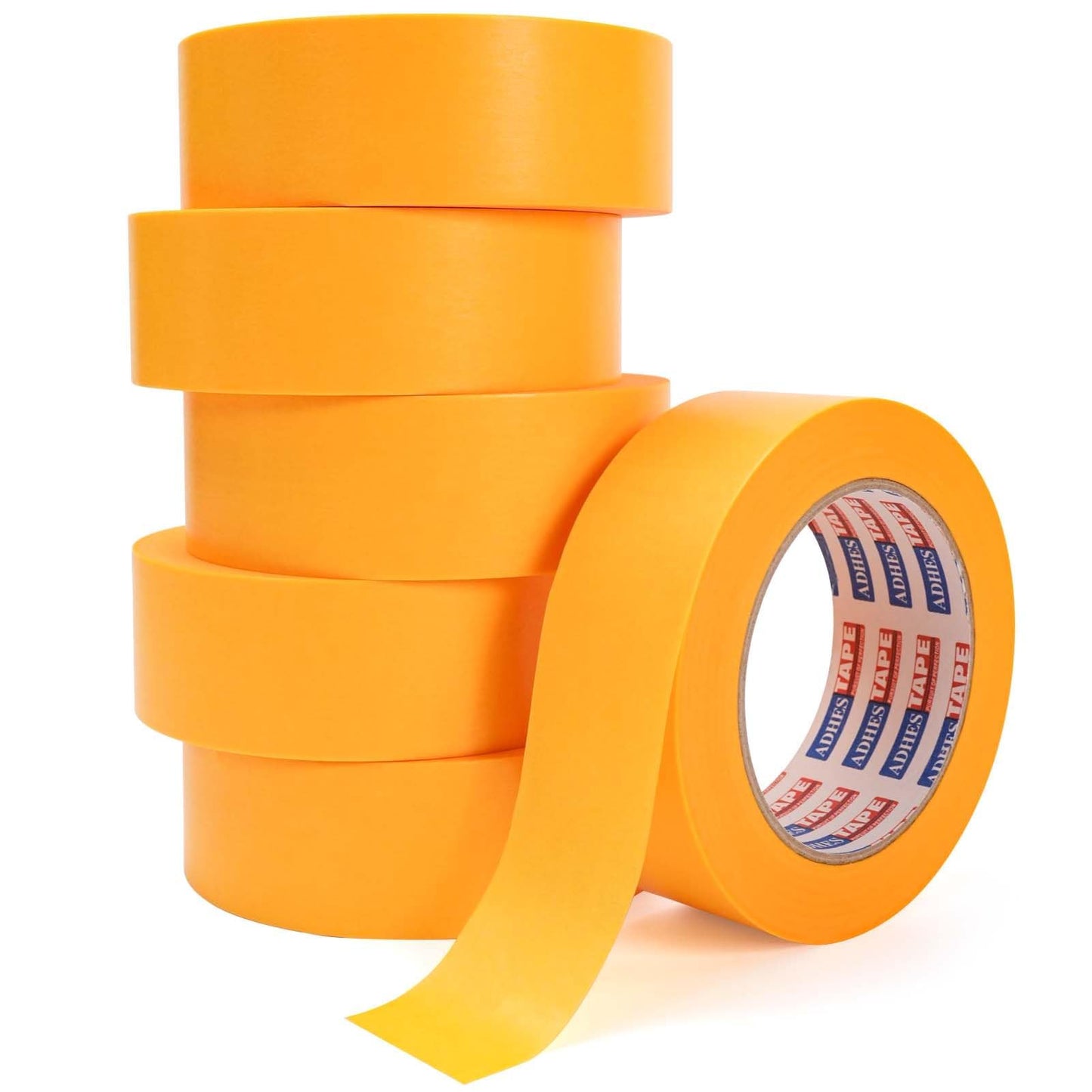 ADHES Orange Washi Masking Tape, 1.5in x 60yds x 6rolls, Paint & Surface Protection Tape, Easy Tear, No Residue Painters Tape for DIY, Home, Wall, Furniture, Craft Projects