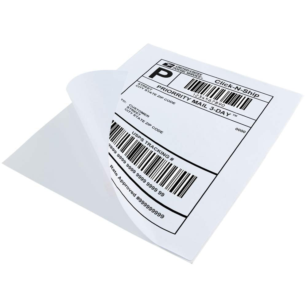 L LIKED 500 Sheet 8.5 x 11 Full Sheet Label, Matte, White Sticker Paper for Laser & Inkjet, Strong Adhesive (500 PCS)