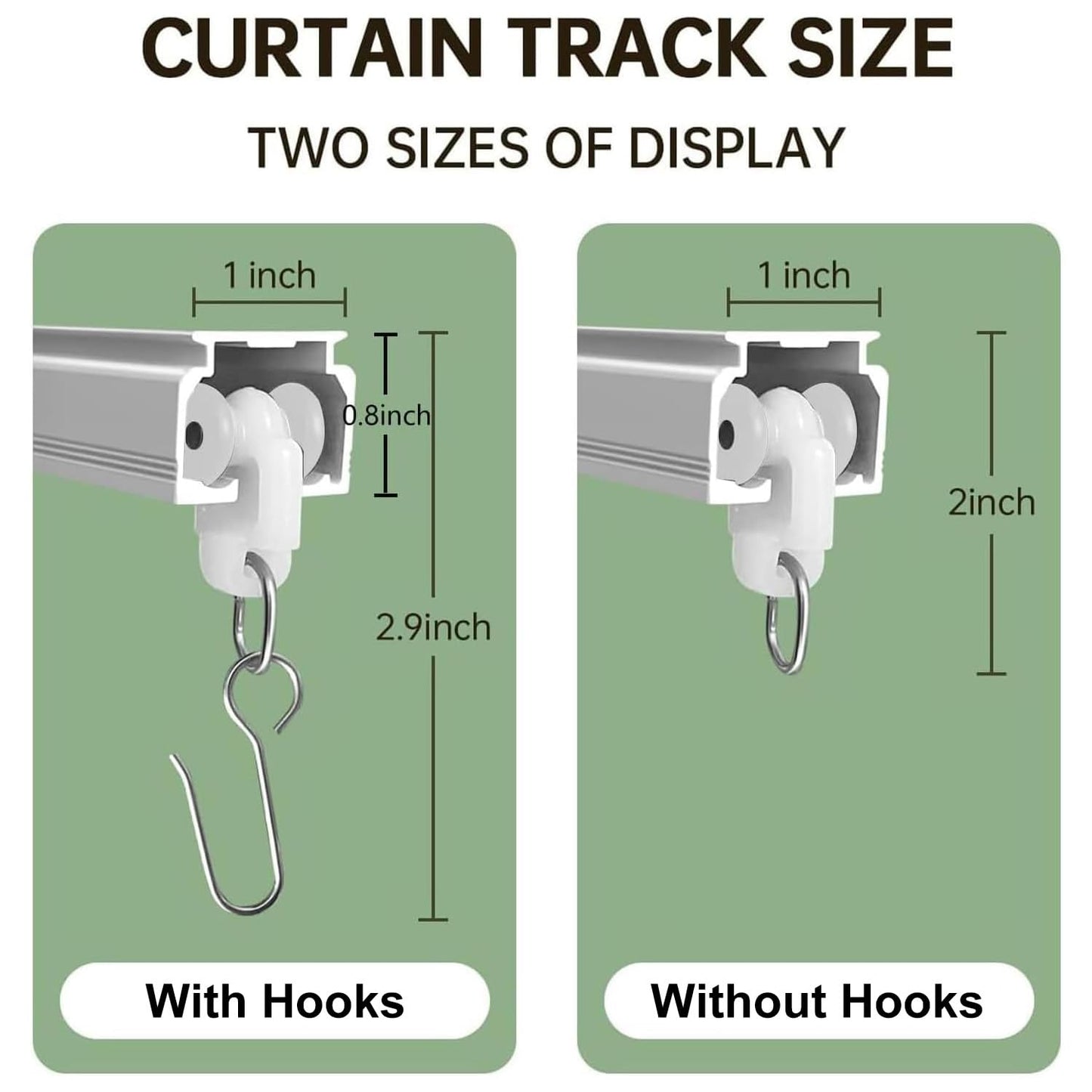 MaKefeile Ceiling Curtain Tracks 6FT,Curtain Track Wall Mount,Ceiling Mounted Sliding Door Curtains Rails Outdoor Extra Long Curtains Rod Room Divider Track for Living Bedroom with Hooks,White