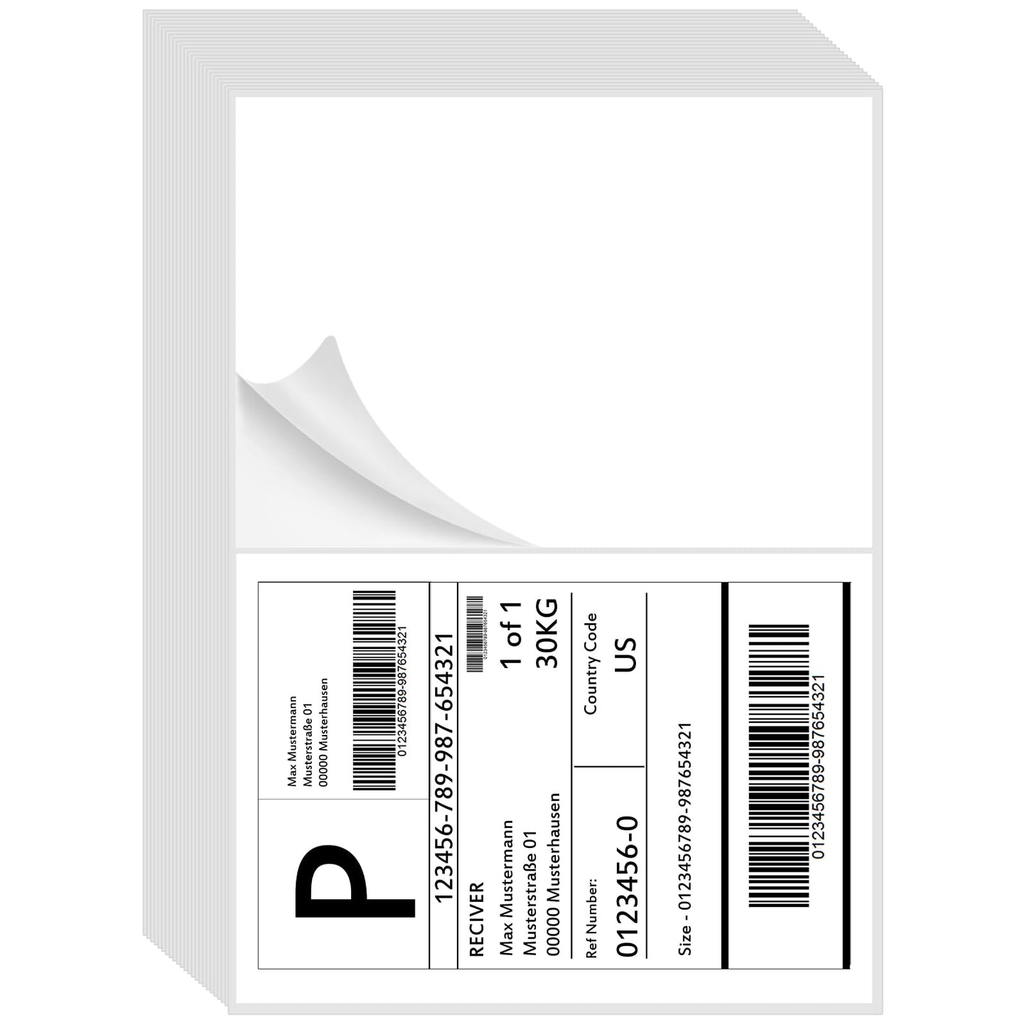 InpourPack 1000 Half Sheet Self Adhesive Shipping Labels, 8.5" x 5.5" Address Labels Laser/Ink Jet White Blank Shipping Stickers(500 Sheets)