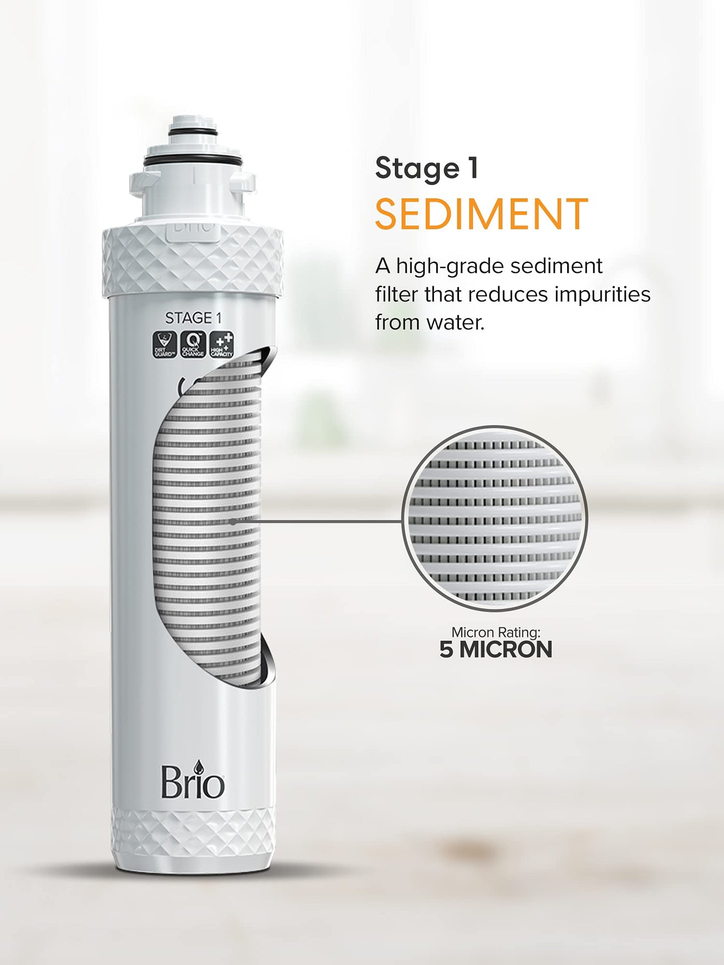 Brio Water Cooler Filter - Sediment - Compatible with Brio 300, 400, 500, 600, 700 Series - Easy Twist-On Replacement - 1 Count