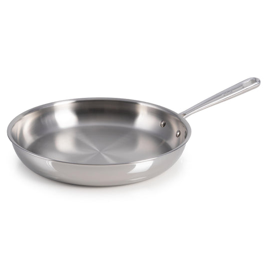 T-Fal Pro Tri-Ply Fry Pan, Stainless Steel Pan 12 inch, Induction Cookware, Oven Safe 500F, Fast & Even Heat, Professional Quality & Durability, Skillet, Cookware, Silver