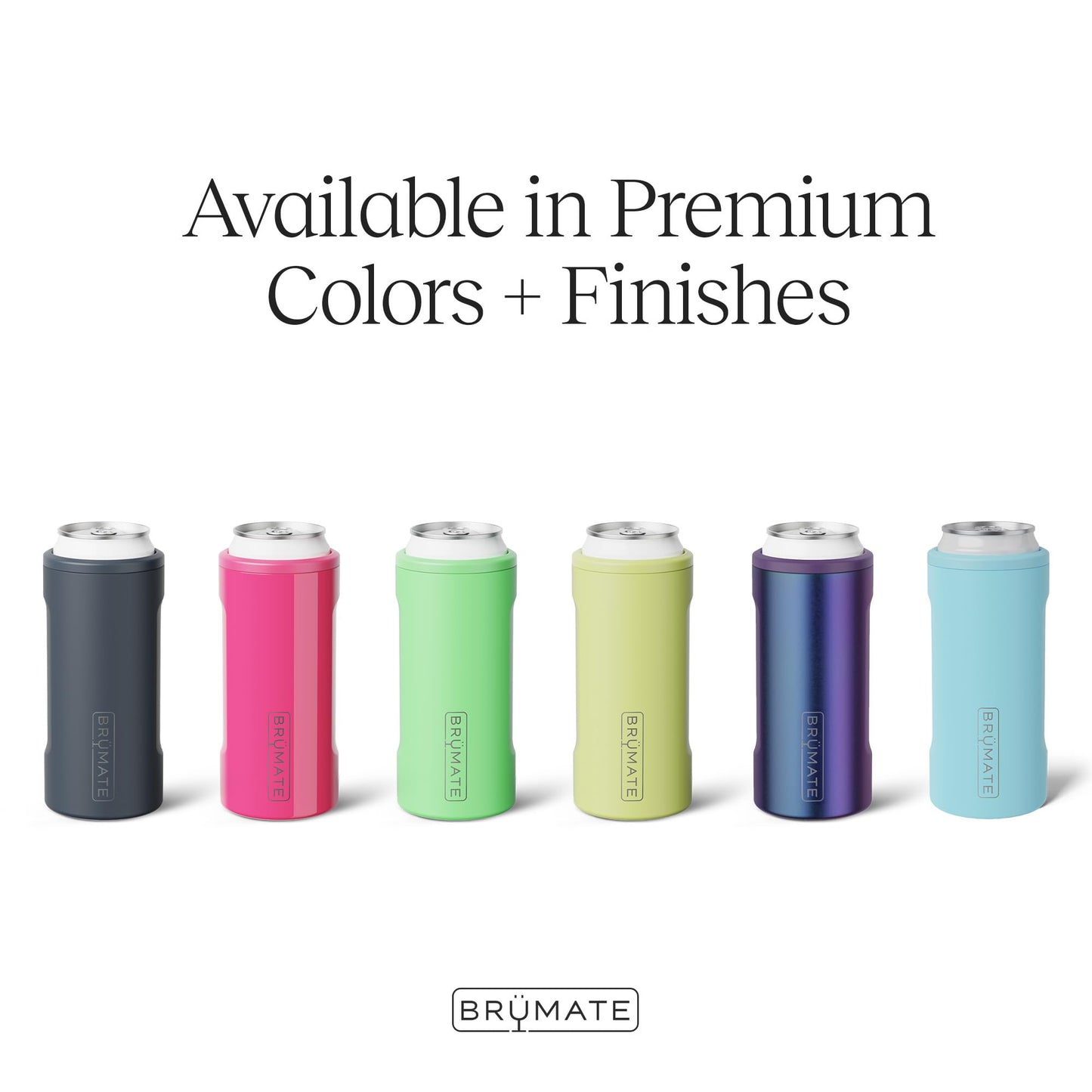 BrüMate Hopsulator Slim Can Cooler Insulated for 12oz Slim Cans | Skinny Can Insulated Stainless Steel Drink Holder for Hard Seltzer, Beer, Soda, and Energy Drinks (Blue Agave)