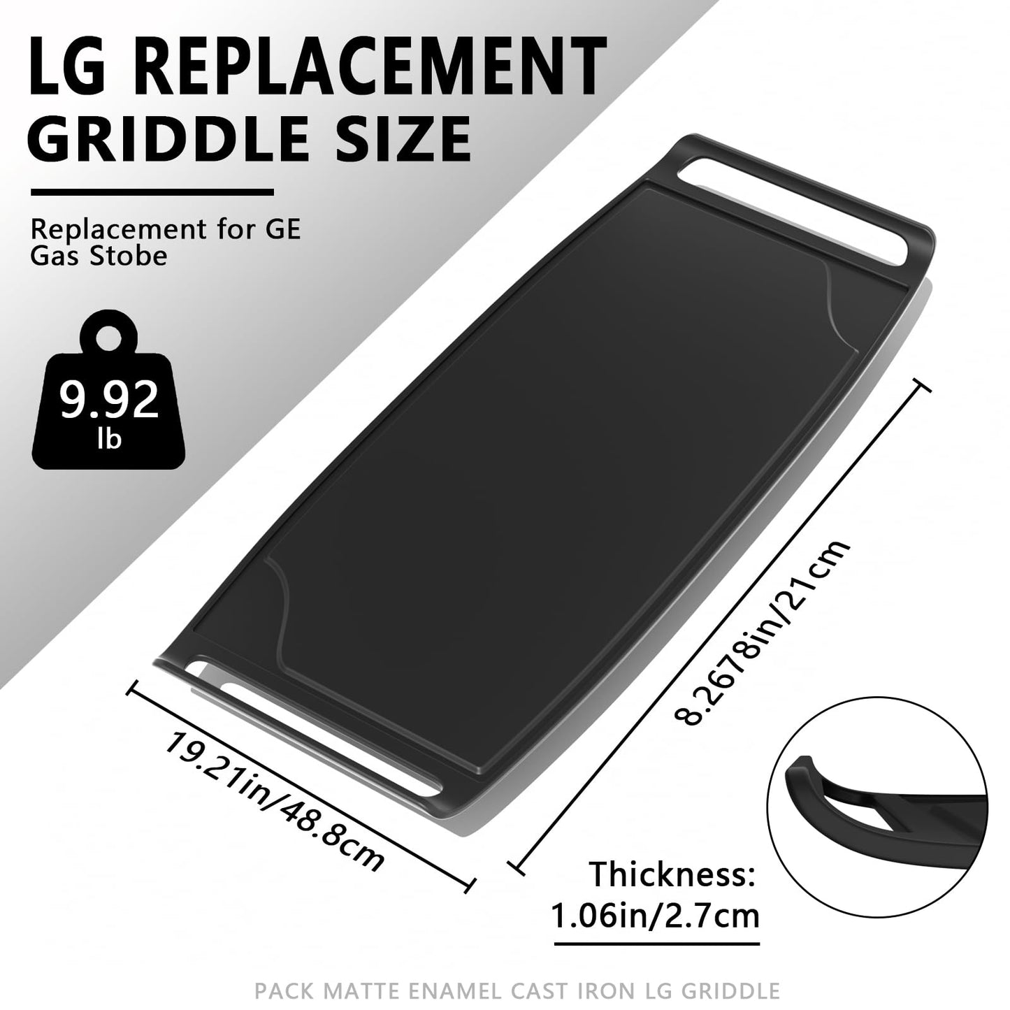 Heavy-duty Cast Iron AEB72914208, AEB72914211 Gas Stove Griddle Plate Replacement for lg Stove Range Griddle Plate for Gas Range AEB72914210, AEB72914205, AEB72914206, AEB72914204