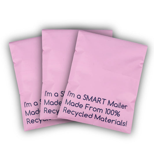 100 Count, 12x15.5 inch 100% Recycled Poly Mailers Eco Friendly Packaging Envelopes Supplies Mailing Bags 2.5 Mil Thick - SMART Mailer