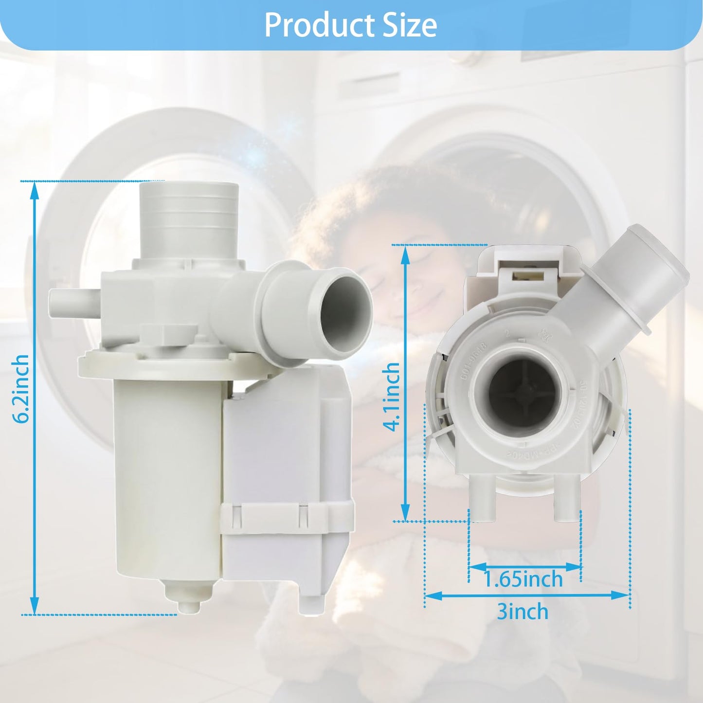 DP040-012 Drain Pump Compatible with LG, Kenmore, GE Washer Drain Pump, Replace 4681EA1007A, 5859EA1004F, 5859EA1004G, Fits WT1101CW, WT1201CV, WT1501CW