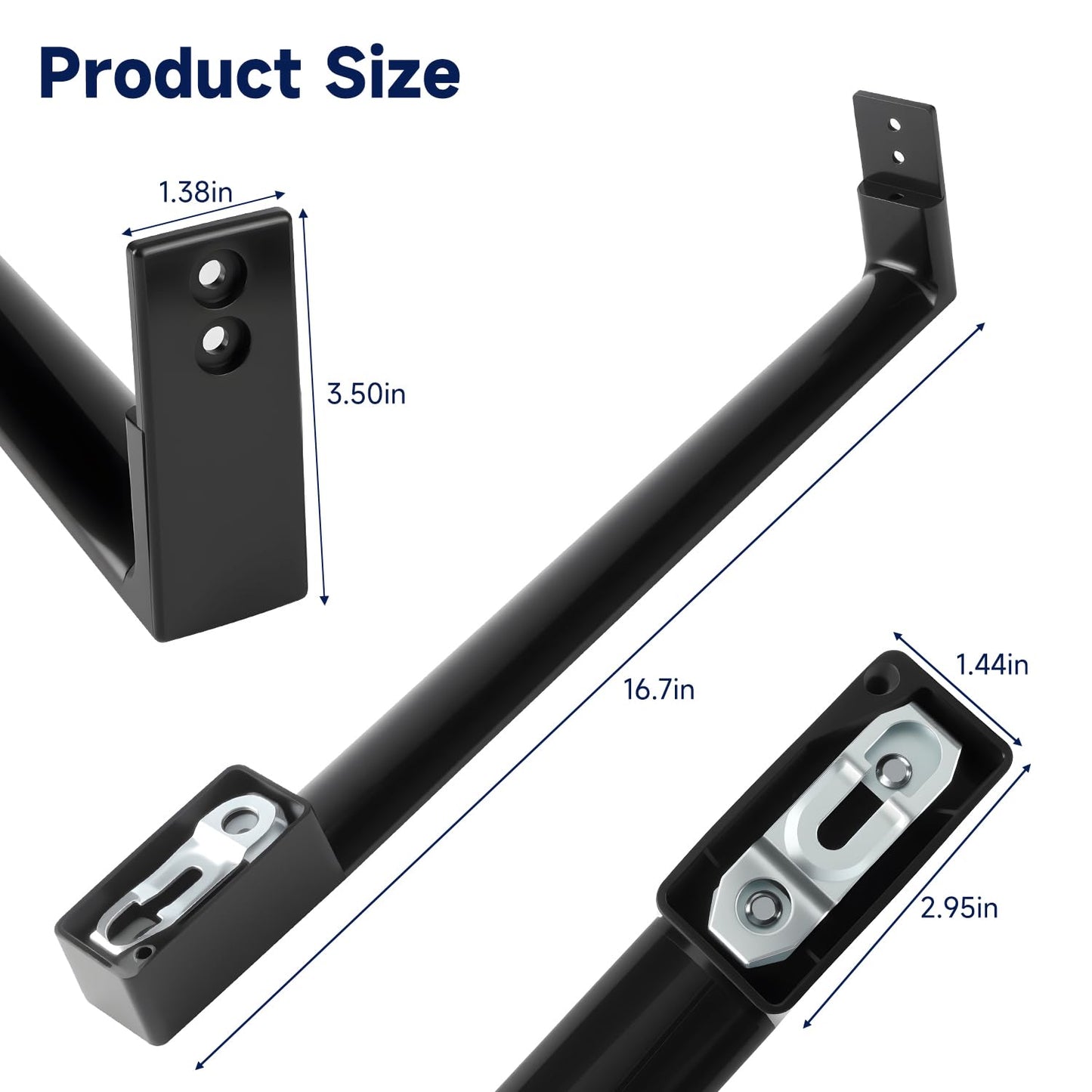 LEYURISE Refrigerator Black Door Handle Assembly Replacement Door Handle Set Compatible with GE Refrigerator Replace#: WR12X32350 WR12X48768 WR12X21196 AP6985343 PS12749320