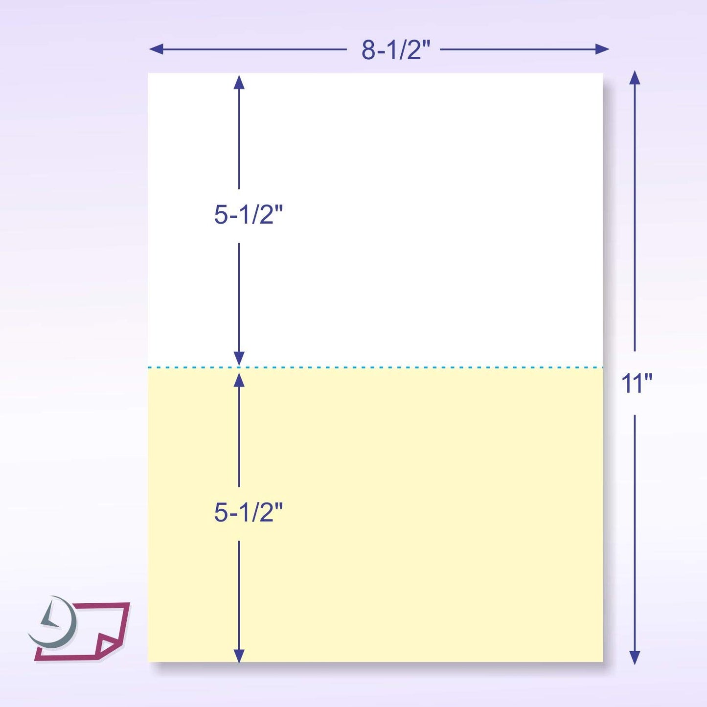 NextDayLabels - Pack of 500 Sheets 8-1/2 x 11" 2 Part Perforated Paper, Great for Invoices, Receipt, Statement etc. (White/Yellow)