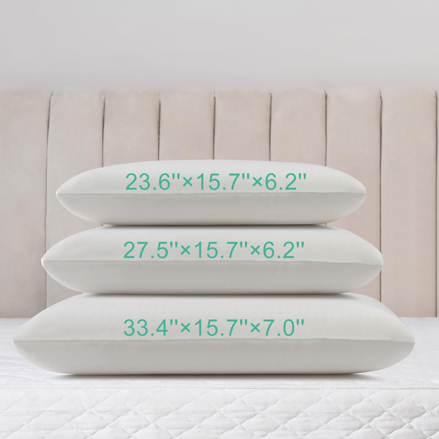 Gatnlair Latex Pillow, 100% Talalay Natural Latex Pillow, Soft Sleeping Bed Pillows with Cotton Cover, Queen Size, Perfect for Side/Back Pain, Stomach, Neck, Stress Relief (1, Queen (Mid Loft))