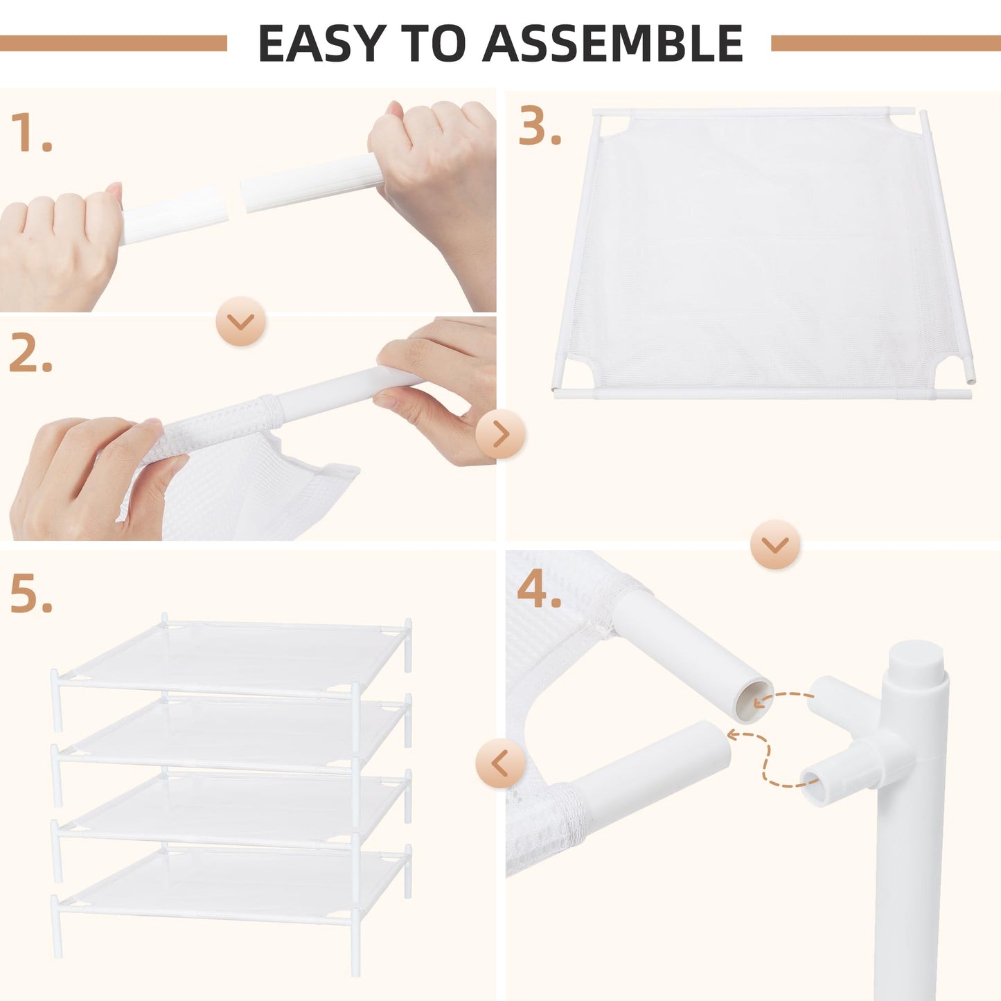STORAGE MANIAC Sweater Drying Rack, Mesh Clothes Drying Rack, Stackable Laundry Drying Rack, Lay Flat Dryer for Delicates, Portable Dry Rack for Indoor or Outdoor, White, 4-Pack