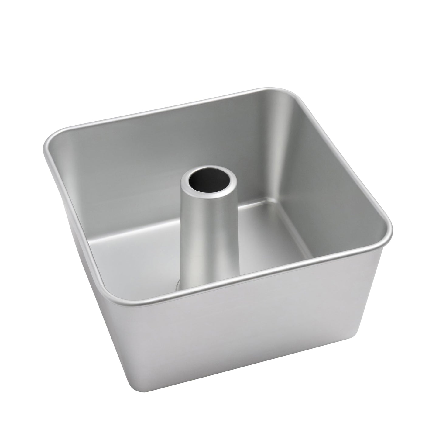 TiParthenos One-Piece Square Tube Cake Pan, 18 Cup, Anodized Aluminum, 9 x 9 x 4.5 in, Seamless Design, Easy Release, Even Heat, for Angel Food, Chiffon, Sponge, Mile High & Pound Cakes