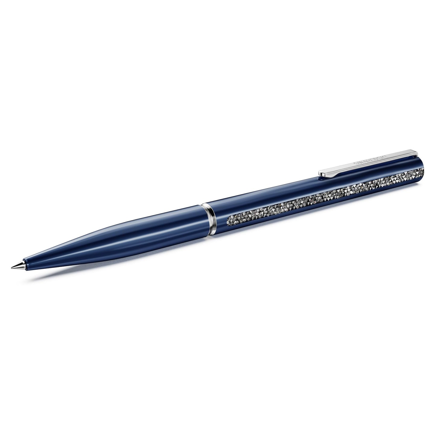 Swarovski Crystal Shimmer Glide ballpoint pen, Blue, Blue lacquered, Chrome finish