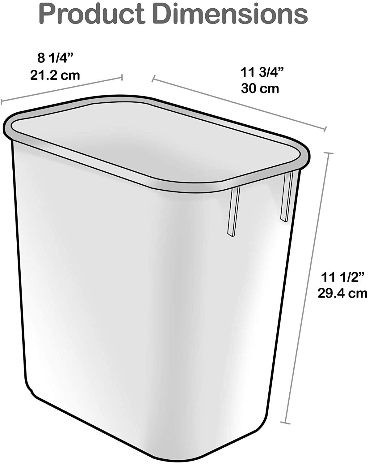 Acrimet Wastebasket Bin for Recycling, 3.25 Gallon/13 Quart/12 Liter (Made of Plastic) (Metal/Yellow, Paper/Blue, Glass/Green, Plastic/Red) (Set of 4)