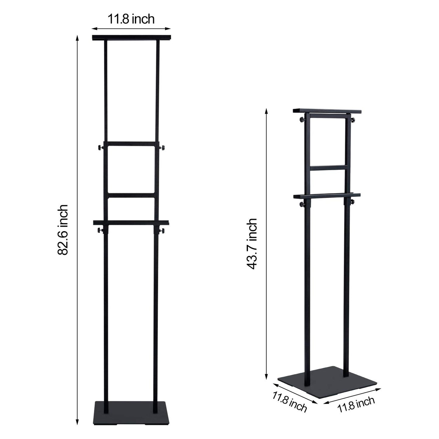 AKTOP Heavy Duty Floor Standing Sign Holder with Non-Slip Mat Base, Adjustable Banner Stand Height Up to 82.6 inch, Double-Sided Pedestal Poster Stand for Indoor Outdoor Display